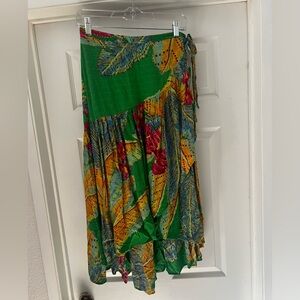 Cynthia Rowley Green Floral Maxi Skirt